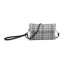 M013PLD Riley Plaid 3 Compartment Crossbody/Wristlet - MiMi Wholesale