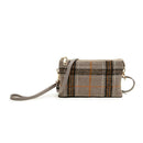 M013PLD Riley Plaid 3 Compartment Crossbody/Wristlet - MiMi Wholesale