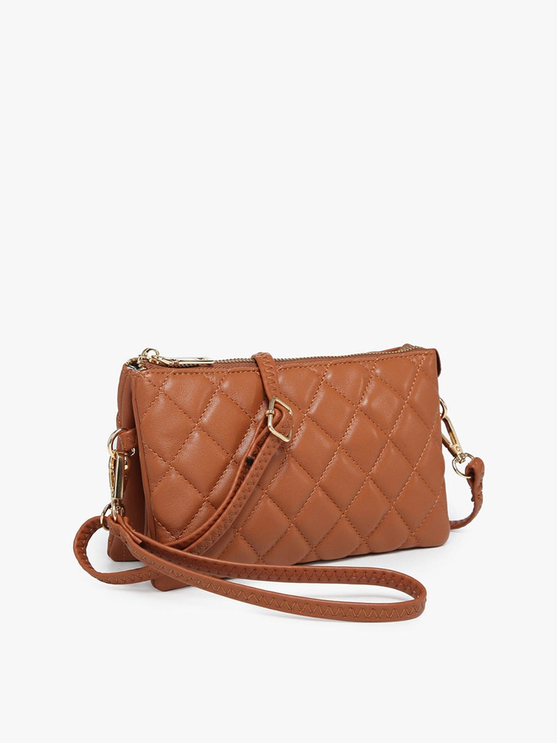 M013QLT Riley Quilted 3 Compartment Crossbody/Wristlet - MiMi Wholesale