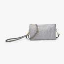 M013ST Riley Straw 3 Compartment Crossbody/Wristlet - MiMi Wholesale