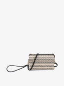 M013STWV Riley Woven Straw 3 Compartment Crossbody/Wristlet - MiMi Wholesale