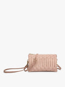 M013WVHER Riley Woven Herringbone 3 Compartment Crossbody/Wristlet - MiMi Wholesale