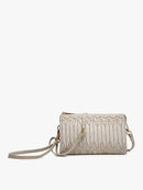 M013WVHER Riley Woven Herringbone 3 Compartment Crossbody/Wristlet - MiMi Wholesale