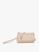 M013WVHER Riley Woven Herringbone 3 Compartment Crossbody/Wristlet - MiMi Wholesale