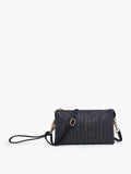 M013WVHER Riley Woven Herringbone 3 Compartment Crossbody/Wristlet - MiMi Wholesale