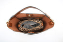 M1714 Abby 2-in-1 Bucket Bag w/ Animal Print Guitar Strap - MiMi Wholesale