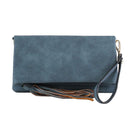 M1772 Flapover Clutch/Crossbody With Tassel - MiMi Wholesale