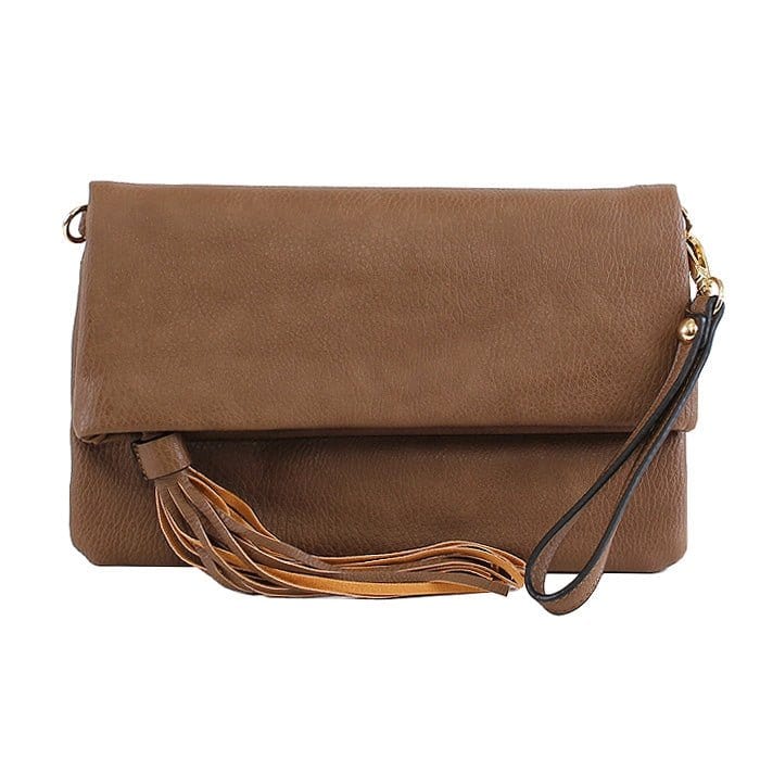 M1772 Flapover Clutch/Crossbody With Tassel - MiMi Wholesale