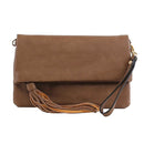 M1772 Flapover Clutch/Crossbody With Tassel - MiMi Wholesale