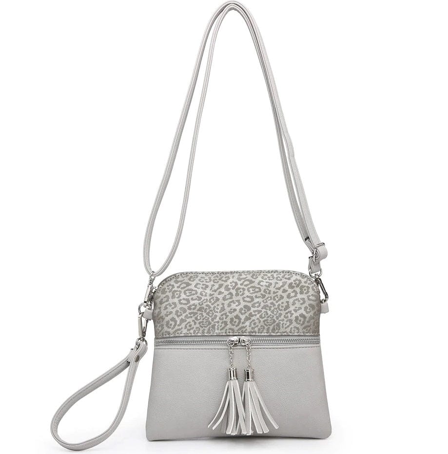 M1785 Monogrammable Two Tone Crossbody with Tassel - MiMi Wholesale