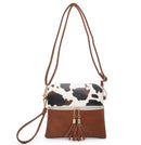 M1785 Monogrammable Two Tone Crossbody with Tassel - MiMi Wholesale