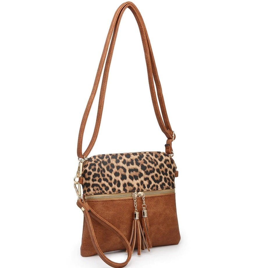 M1785 Monogrammable Two Tone Crossbody with Tassel - MiMi Wholesale