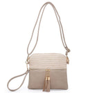M1785 Monogrammable Two Tone Crossbody with Tassel - MiMi Wholesale