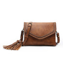 M1802A Flapover Crossbody w/ Whipstitch & Double Tassel - MiMi Wholesale