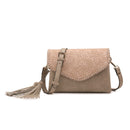 M1802A Flapover Crossbody w/ Whipstitch & Double Tassel - MiMi Wholesale