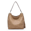 M1861 Amber Hobo w/ 3 Compartments and Braided Handle - MiMi Wholesale