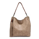 M1861 Amber Hobo w/ 3 Compartments and Braided Handle - MiMi Wholesale