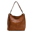 M1861 Amber Hobo w/ 3 Compartments and Braided Handle - MiMi Wholesale