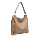 M1861 Amber Hobo w/ 3 Compartments and Braided Handle - MiMi Wholesale