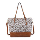 M1880CHE Vegan Leather Panel Zipper Tote/Shoulder Bag - MiMi Wholesale