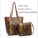 M1887PY Python Print Bag In a Bag Tote - MiMi Wholesale