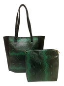 M1887PY Python Print Bag In a Bag Tote - MiMi Wholesale