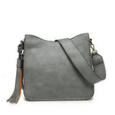 M1888 Whipstitch Crossbody w/ Dual Zip Compartments - MiMi Wholesale