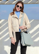 M1888 Whipstitch Crossbody w/ Dual Zip Compartments - MiMi Wholesale