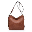 M1888 Whipstitch Crossbody w/ Dual Zip Compartments - MiMi Wholesale