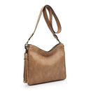 M1888 Whipstitch Crossbody w/ Dual Zip Compartments - MiMi Wholesale