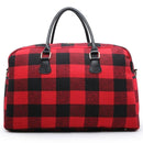 M1909PLD Buffalo Plaid Duffel Weekender Bag - MiMi Wholesale
