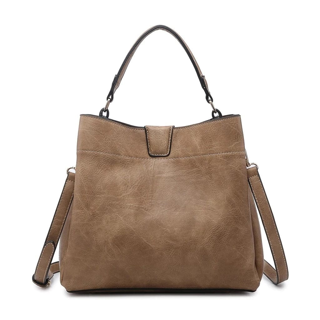 M1951 Three Compartment Satchel w/ Zip and Inner Slip Pockets - MiMi Wholesale