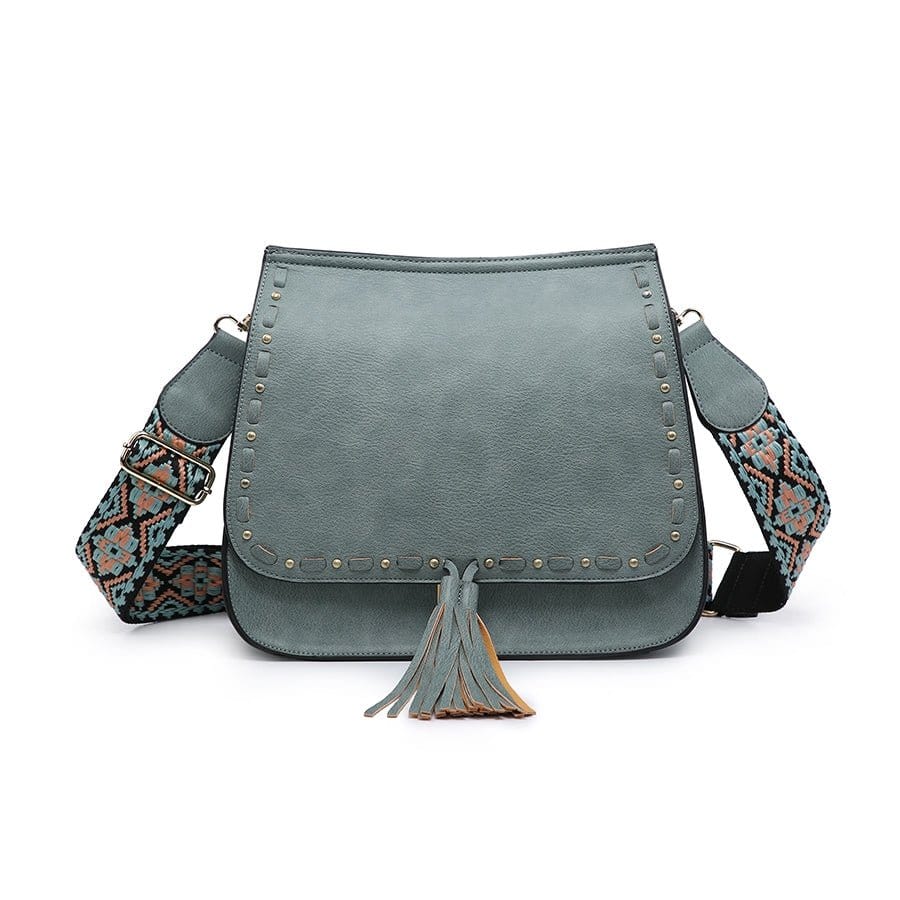 M1970 Structured Flapover Crossbody w/ Guitar Strap - MiMi Wholesale