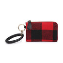 M1973PLD Flannel Wristlet Zipper Bangle/Wallet/Cardholder w/ Tassel - MiMi Wholesale