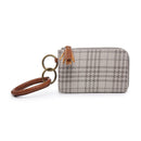 M1973PLD Flannel Wristlet Zipper Bangle/Wallet/Cardholder w/ Tassel - MiMi Wholesale