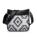 M1977AZT Aztec Tribal Print Flannel Front Crossbody - MiMi Wholesale