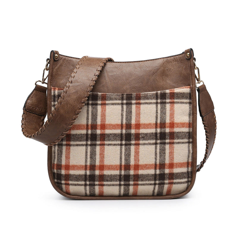 M1977PLD Plaid Crossbody - MiMi Wholesale