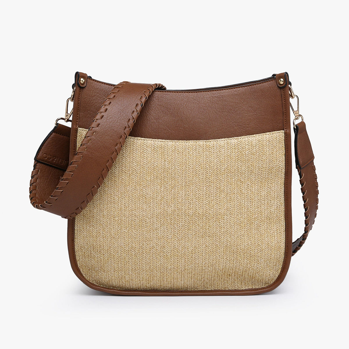 M1977STW Chloe Straw Crossbody w/ Guitar Strap - MiMi Wholesale