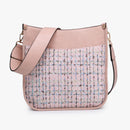 M1977TWD Chloe Tweed Crossbody w/ Guitar Strap - MiMi Wholesale