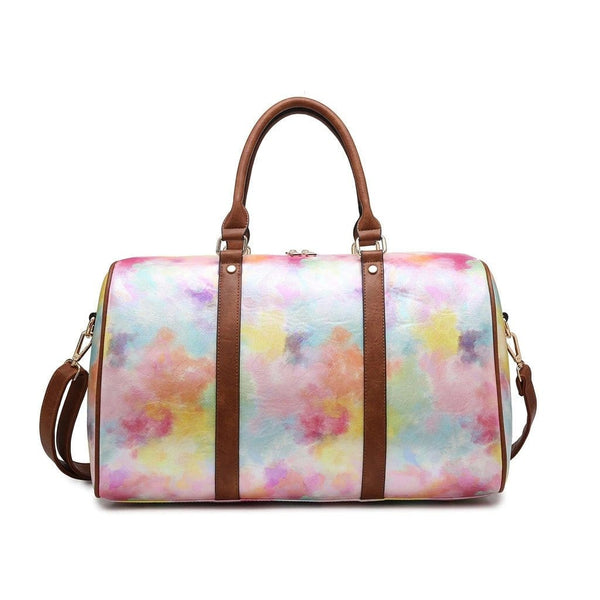 M1989 Shimmer Tie-Dye Printed Leather Round Printed Duffel Bag - MiMi Wholesale