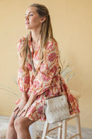 M1995WVHER Rain Woven Herringbone Mini Bucket Bag - MiMi Wholesale