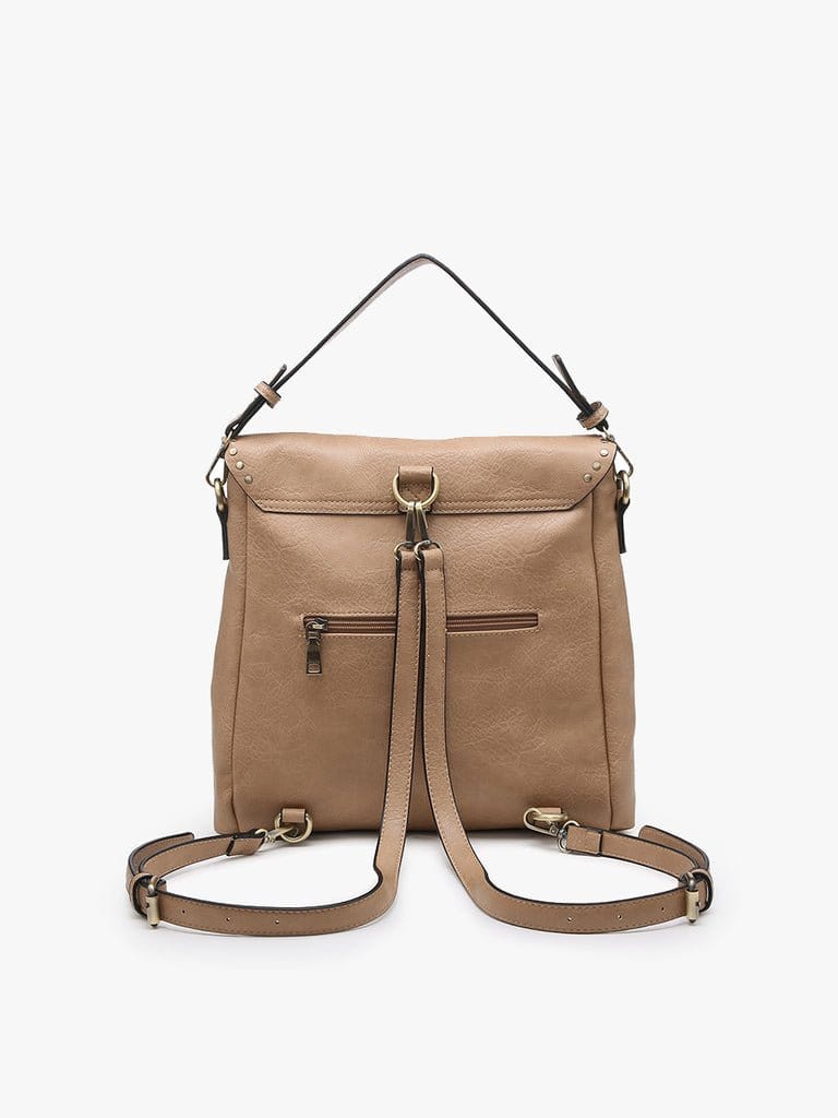 M2000 Indigo Convertible Backpack w/ Stud Details - MiMi Wholesale