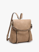 M2000 Indigo Convertible Backpack w/ Stud Details - MiMi Wholesale