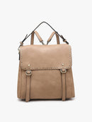 M2000 Indigo Convertible Backpack w/ Stud Details - MiMi Wholesale