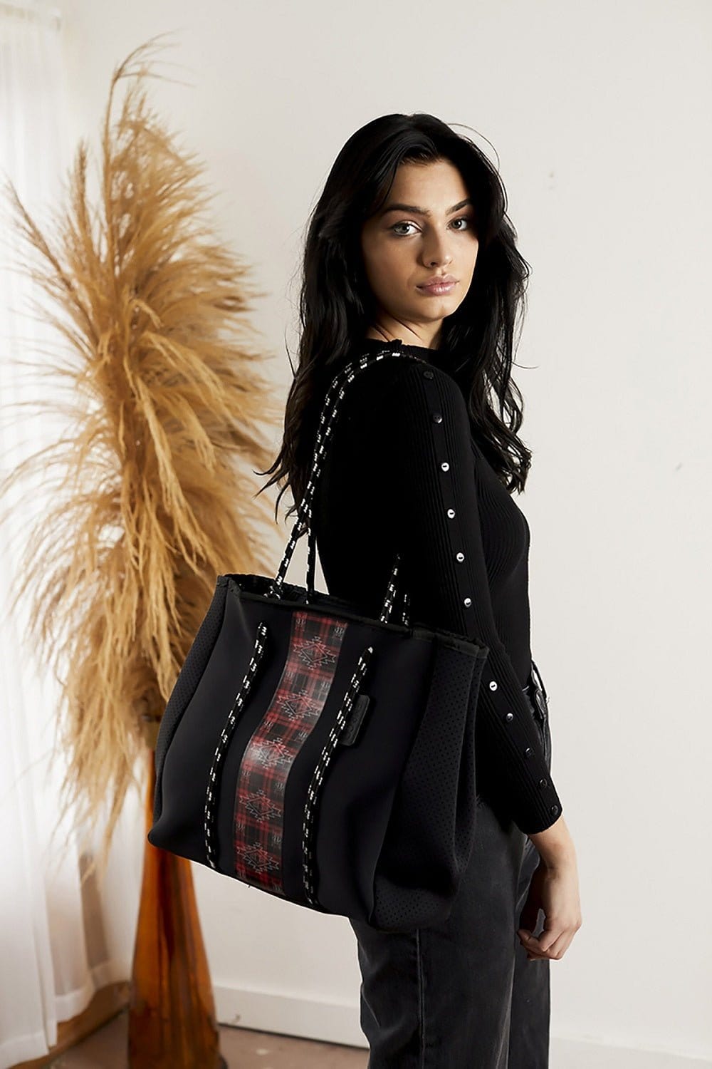M2011STRP Stripe Multifunctional Neoprene Tote - MiMi Wholesale