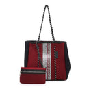 M2011STRP Stripe Multifunctional Neoprene Tote - MiMi Wholesale