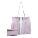 M2011STRP Stripe Multifunctional Neoprene Tote - MiMi Wholesale