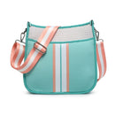 M2024STRP Stripe Neoprene Crossbody w/ Guitar Strap - MiMi Wholesale