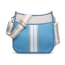 M2024STRP Stripe Neoprene Crossbody w/ Guitar Strap - MiMi Wholesale