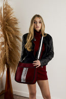 M2024STRP Stripe Neoprene Crossbody w/ Guitar Strap - MiMi Wholesale